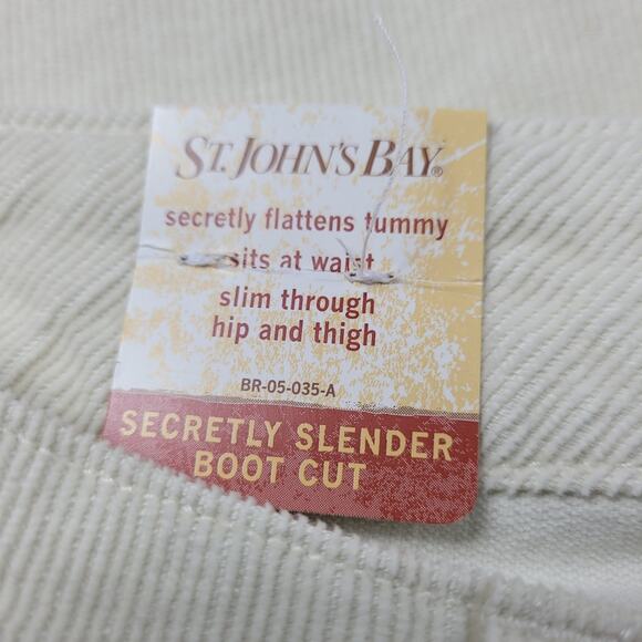 NWT St John's Bay Off-white Secretly Slender Bootcut Corduroy Jeans size 14 - Picture 12 of 16